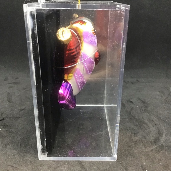 NIB Vintage 2004 Glass Hand painted Purple Fish Christmas Ornament. - Picture 4 of 9